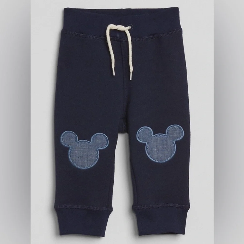 DISNEY X BABY GAP 100% cotton navy blue French Terry cloth sweatpants size 6-12